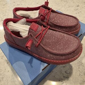 Hey Dude Women's Sparkle Red Casual Shoes